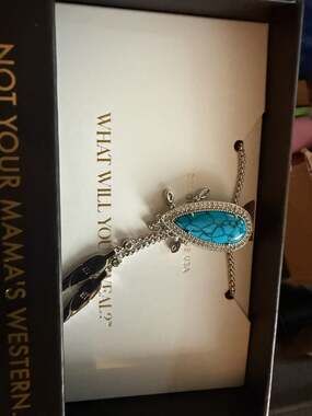 Bomb Party Savage Not Sorry Turquoise Magnesite & CZ Necklace NK37435